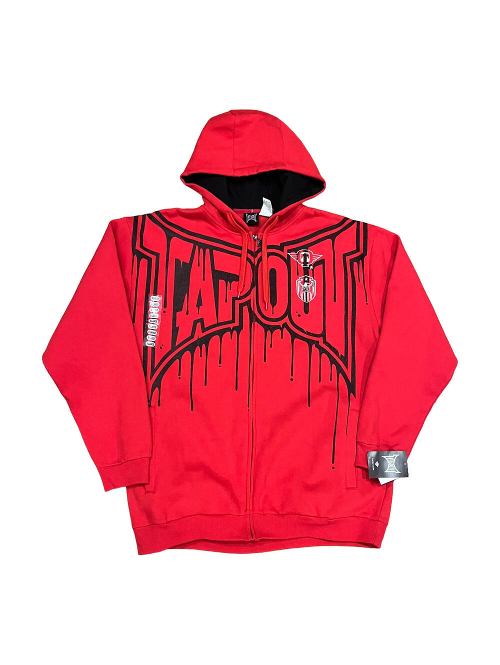 VTG New With Tags Tapout Zip Up Hoodie Men's XL Grunge Goth Y2K  Red